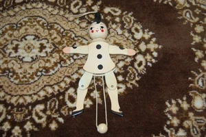 Old Wooden String Puppet Pierrot Clown Levi Italy Südtirol 1831 - Picture 1 of 4