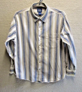 Camisa para hombre High Sierra talla L mangas largas rayas azules abotonadas 100 % algodón - Imagen 1 de 3