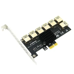 PCI-E 1X to 7Port PCIE Expansion Card PCIE USB3.0 Graphics Splitter Card Adapter - Picture 1 of 8