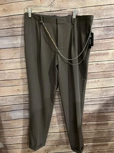 Pantalones de vestir INC con cinturón de cadena. Pantalones Cortos Taupe Talla 33 Nuevos con Etiquetas Bolsillos Frente Plano - Imagen 1 de 16