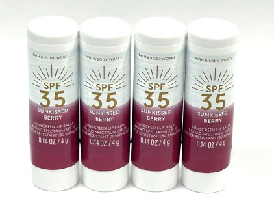 NEW 4 BATH & BODY WORKS SUNKISSED BERRY SUNSCREEN LIP BALM SPF 35 0.14 OZ - Image 1 of 3