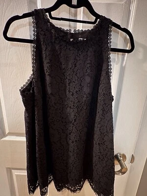CAbi Elegante Top Negro Encaje Sin Mangas Forrado Mujer Mediano Foto 1 de 4
