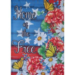 Rain or Shine Flip-It "Home of the Free" USA Small 12.5" x 18" Garden Flag New - Picture 1 of 1