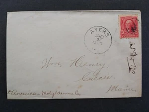 Cubierta de Maine: Ayers (#1) 1903 #301, DPO Washington Co - Imagen 1 de 2