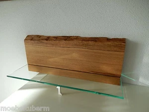 Glasregal Wandboard Eiche Massiv Holz Board Regal Glas Brett NEU mit Baumkante ! - Bild 1 von 12