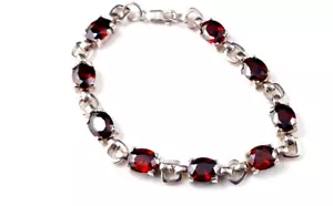 Armband Silber 925 rot Zirkonia massiv - attraktiv & herrlich funkelnd 21,5 - Bild 1 von 9