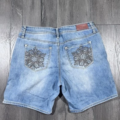 Pantalones Cortos Hidráulicos Lola Curvy Para Mujer Talla 14 Azul Lavado Medio Denim Jean Vaquera 32x7 Foto 1 de 4