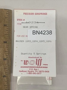 5 Pack Sear Springs for Mauser 1893, 1894, 1895, 1896. WOLFF 60236, bn4238 - Picture 1 of 3