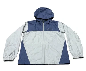 Columbia Boys Windbreaker Jacket Full Zip Hood Size Youth Small 8 Blue Gray - Picture 1 of 7
