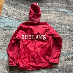 Chaqueta de Natación Rompevientos Roja Abotonada Forajidos Española Años 50 De Colección Talla L - Imagen 1 de 9