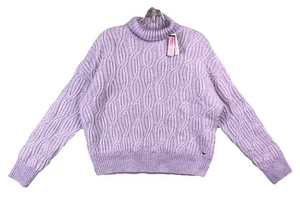 Vineyard Vines Women XS Wool Cable Knit Sweater Mock Neck Soft Pastel Purple NEW - Picture 1 of 10