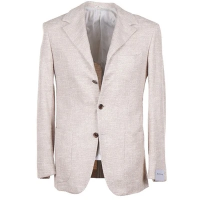 Sartorio by Kiton Tan-White Woven Wool-Silk-Cotton Sport Coat 38R (Eu 48) NWT - Image 1 of 4