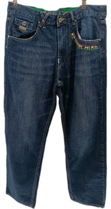 Vintage LRG Lifted Research Group Jeans Men's 34x34 Blue Denim Jamaican Baggy - Picture 1 of 13