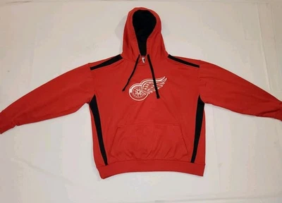 Detroit Red Wings Large Pullover Hooded Stitched Sweatshirt NHL Reebok  - Image 1 of 4