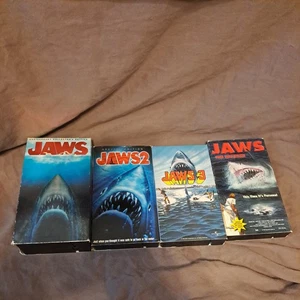 Jaws VHS Lot Jaws Jaws 2 Jaws 3 The Revenge Steven Spielberg 1 2 3 4 Movies - Picture 1 of 7