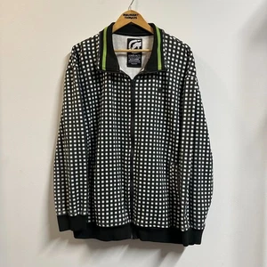 Y2K Ecko Unltd Checkered Full Zip Jacket Green Accents Men's 2XL - Picture 1 of 8