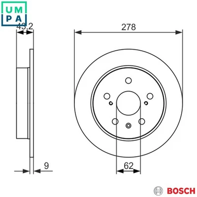 2x BRAKE DISC 0 986 479 047 FOR SUZUKI SX4/CLASSIC/MONOCAB FIAT M16A 1.6L 4cyl - Image 1 of 4