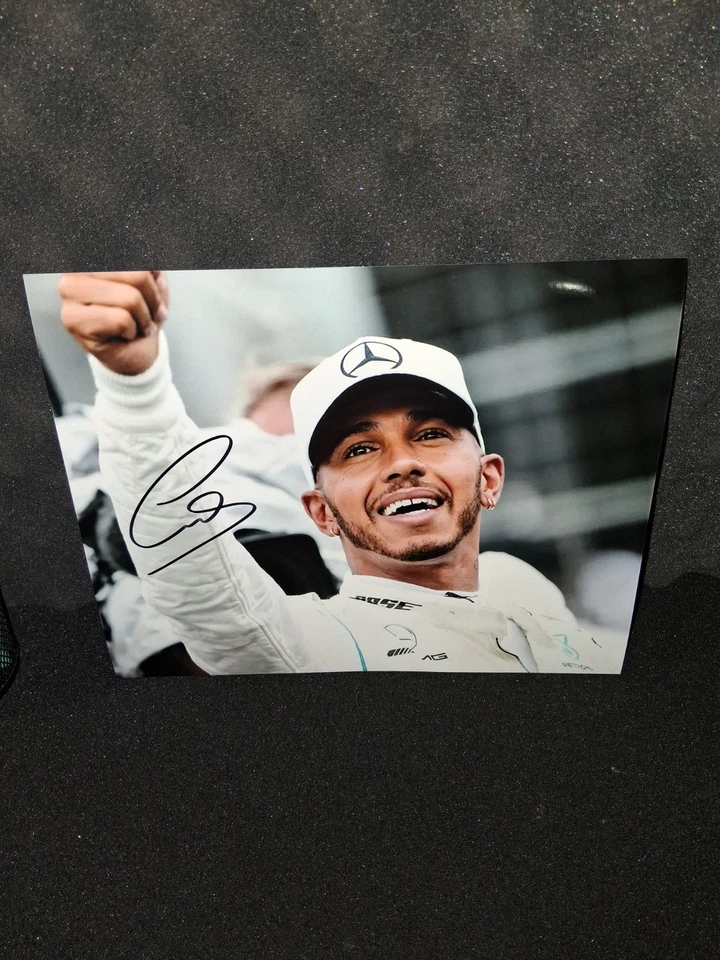 Lewis Hamilton Autographed signed 8x10 Photo Mercedes 2020 World Champion COA  - Image 1 of 2