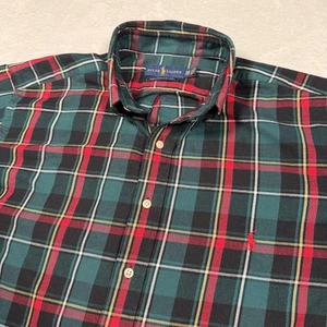 Ralph Lauren Shirt Mens 1XB Plaid Performance Flannel Long Sleeve Classic Fit - Picture 1 of 10