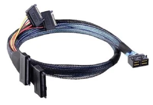 Mini HD SAS 72Pin SFF-8643 8i to U.2 SFF-8639 x 2 Power 15Pin Cable - 0.8m - Picture 1 of 7