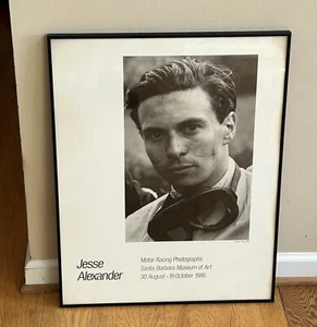 VINTAGE Jesse Alexander Museum of Art Poster Jim Clark Photo Motorsport Racing - Picture 1 of 10