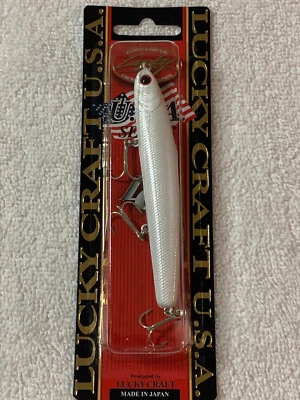 LUCKY CRAFT WANDER SLIM 110 3/4 oz. WDS110 BLANCO PERLA NUEVO EN CAJA Foto 1 de 3