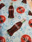 Vintage Blue Coca Cola Bottles And Bubbles Fabric 1+ Yards Rare Out Of Print! Only $13.00 on eBay