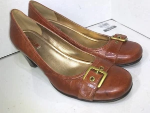 Ecco braune Leder Pumps Frontschnalle Damen Größe 40 - Bild 1 von 8
