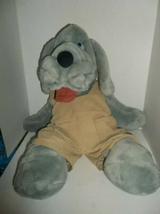 vintage 1981 ganz bros gray wrinkles puppy dog full body hand puppet plush 30" - Picture 1 of 4