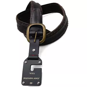 John Varvatos Brown Leather Size 44 Stitched Belt (0187) - Picture 1 of 8