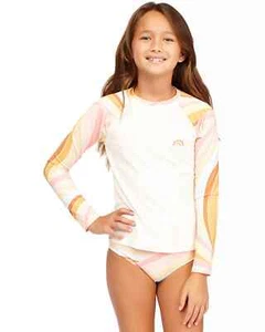Billabong L145208 Girls Sea of Gold Two-Piece Rashguard Swimsuit Size 14 - Picture 1 of 3