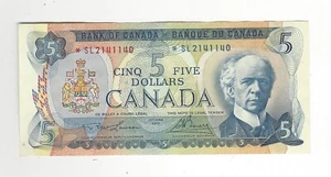 1972 Law/Bou $5 Replacement Note BC-48bA SN# *SL 2141140 - Picture 1 of 2