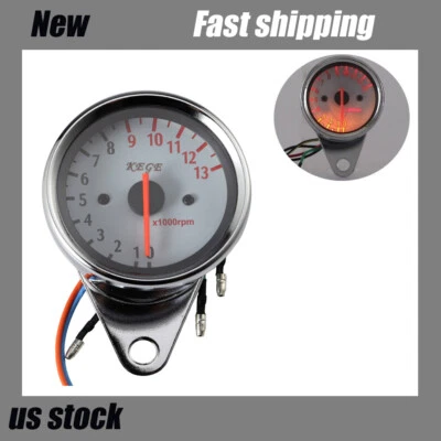 Motorcycle LED Backlit Tachometer For Yamaha Kawasaki Harley Custom Honda Suzuki Foto 1 de 4