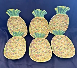 Juego de 6 platos de aperitivo piña melanie colección exterior - Imagen 1 de 11