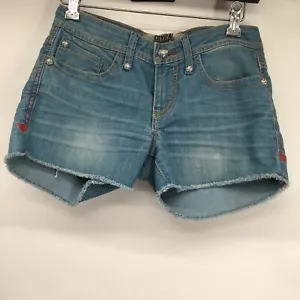 Pantalones Cortos para Mujer Crystal Rock by Christian Audigier Talla 27 Denim Azul Corte - Imagen 1 de 5