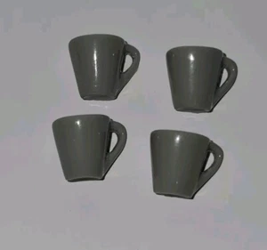 Dolls House 4 Cups Mugs Grey Coffee Tea Kitchen Accessory Miniature 1:12th Scale - Picture 1 of 4