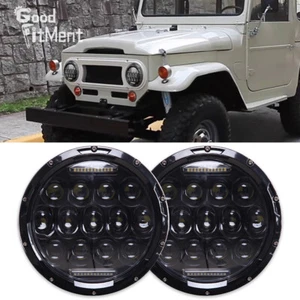 2x 7" inch LED Headlight DRL Hi/lo Beam Round For Toyota Land Cruiser FJ60 FJ40s - Picture 1 of 15