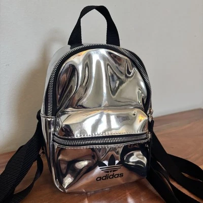 RARE Adidas Orignal Mini Airliner Backpack Silver Metallic / Black ED5884 - Image 1 of 4