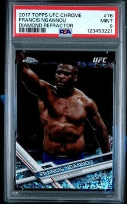 PSA 9 - 2017 Topps UFC Chrome FRANCIS NGANNOU Diamond Refractor #78 - Image 1 of 2
