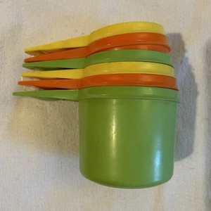 Vintage Tupperware Messbecher Set Set 6 Farbmix verschachtelt Komplettset - Bild 1 von 9