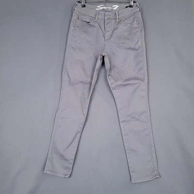 Calça Seven7 feminina cinza claro tamanho 8 cintura alta skinny stretch - Imagem 1 de 4