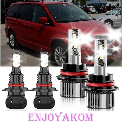 For Dodge Grand Caravan 2005-2007 LED Headlight Combo Hi/Low+Fog Light Bulb - Image 1 of 4