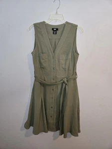 DKNY Size 10 Sleeveless Shirt Waist Belted Dress - Picture 1 of 6