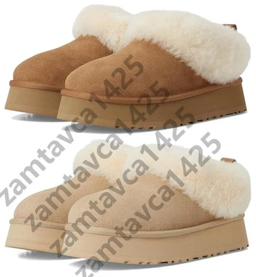U G G 🔎Mujer Tazzelle Zapatillas Castaño Plataforma Zapatos Cálidos Lana Felpa Rápida Foto 1 de 2