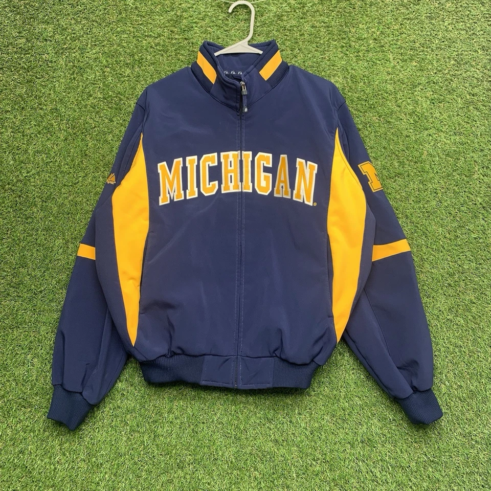 Michigan Wolverines Jacket Mens Medium Vintage Basketball Majestic Coat NCAA - Image 1 of 4
