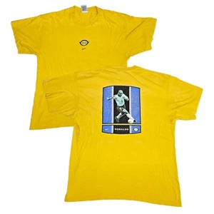 Vintage Nike Ronaldo R9 T-Shirt XL Fußball Gelb Shirt Brasilien Jersey Baumwolle - Bild 1 von 23