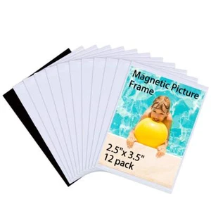 12 Pcs Wallet Size Photo Magnet Sleeves Magnetic Picture Frame for Refrigerator - Picture 1 of 7