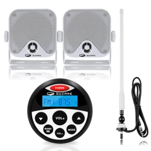 Estéreo Bluetooth marino impermeable con altavoces y barco antena de radio FM AM - Imagen 1 de 15