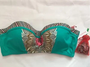 NWT Red Carter Renaisance Sea Green Bandeau Bikini Top Sz L - Picture 1 of 4