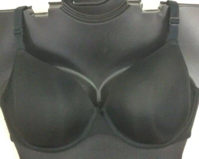 Cacique Lightly Lined T-Shirt Bra Nylon Smooth BLACK Plus Lane Bryant NWOT New - Image 1 of 4